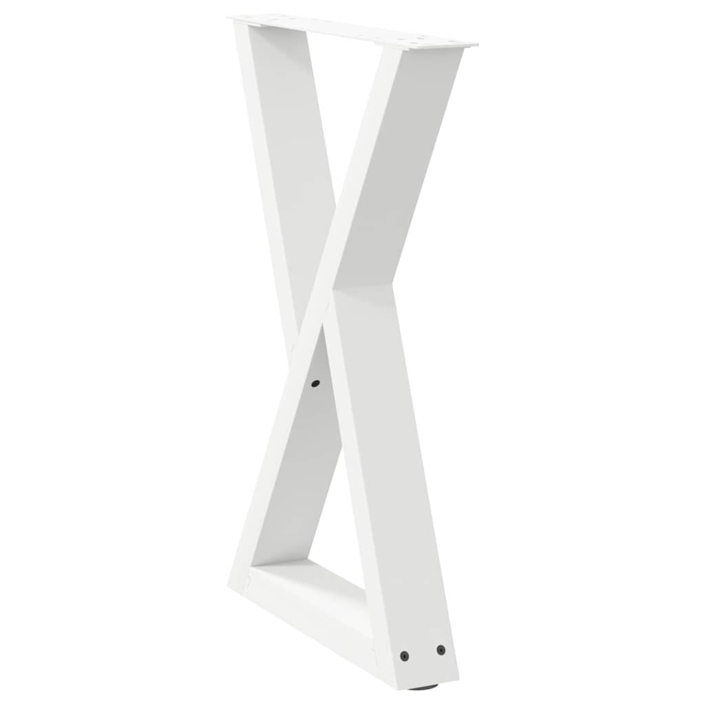 Pieds de table à manger 2 pièces Blanc 60 x (72-73,3) cm Acier - XIOS