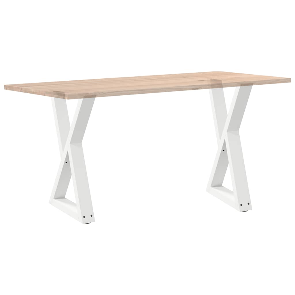 Pieds de table à manger 2 pièces Blanc 60 x (72-73,3) cm Acier - XIOS