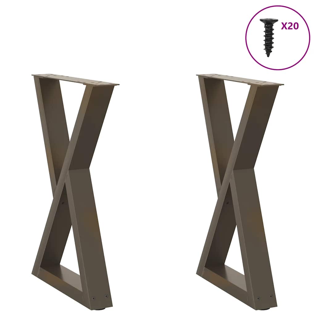 Pieds de table à manger 2 pièces Acier naturel 60 x (72-73,3) cm Acier - XIOS