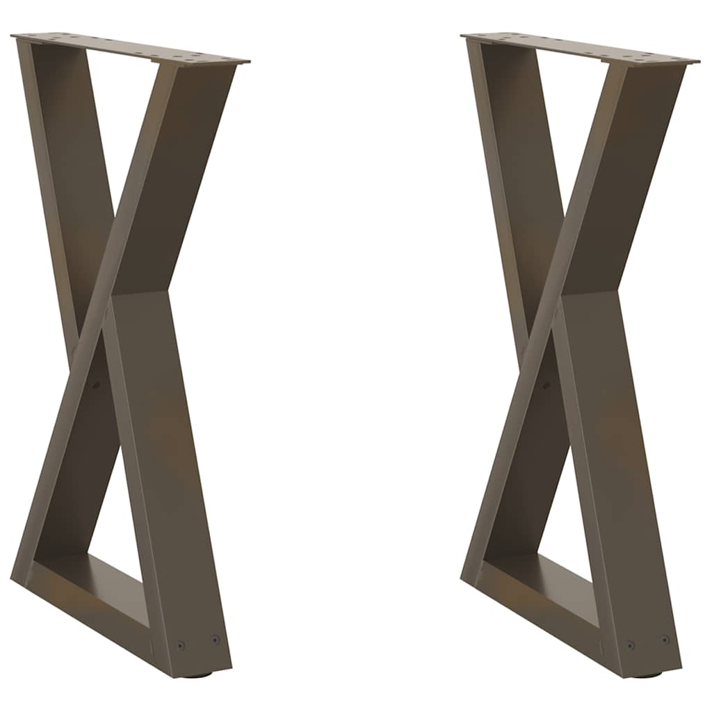 Pieds de table à manger 2 pièces Acier naturel 60 x (72-73,3) cm Acier - XIOS
