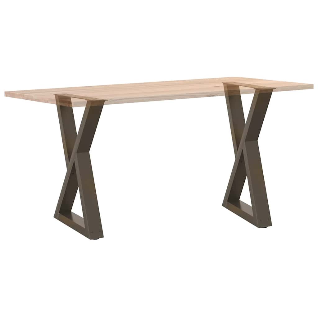 Pieds de table à manger 2 pièces Acier naturel 60 x (72-73,3) cm Acier - XIOS