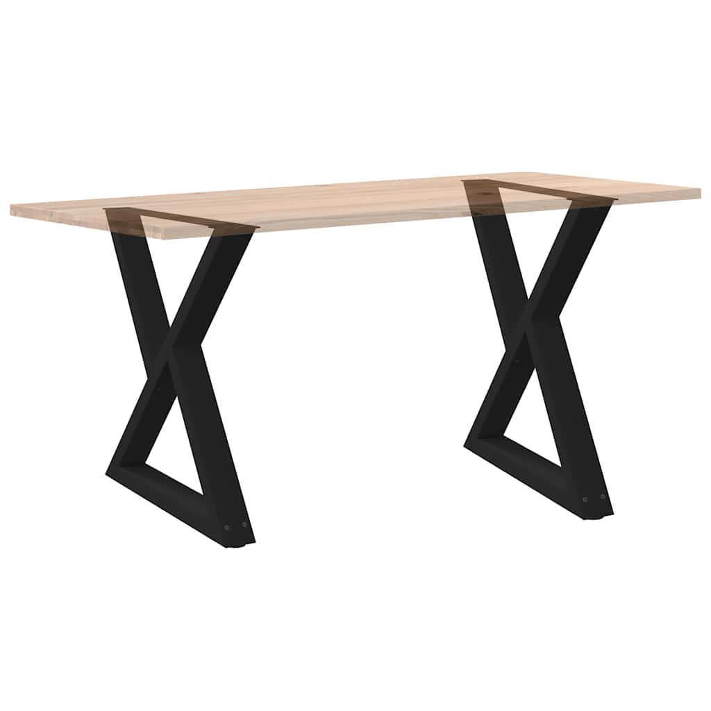 Pieds de table à manger 2 pièces Noir 70 x (72-73,3) cm Acier - XIOS