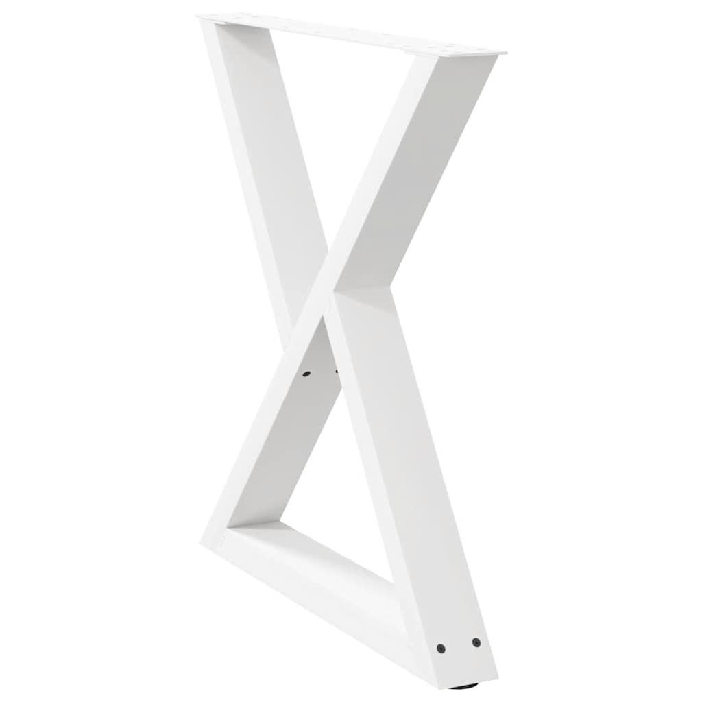 Pieds de table à manger 2 pièces Blanc 70 x (72-73,3) cm Acier - XIOS