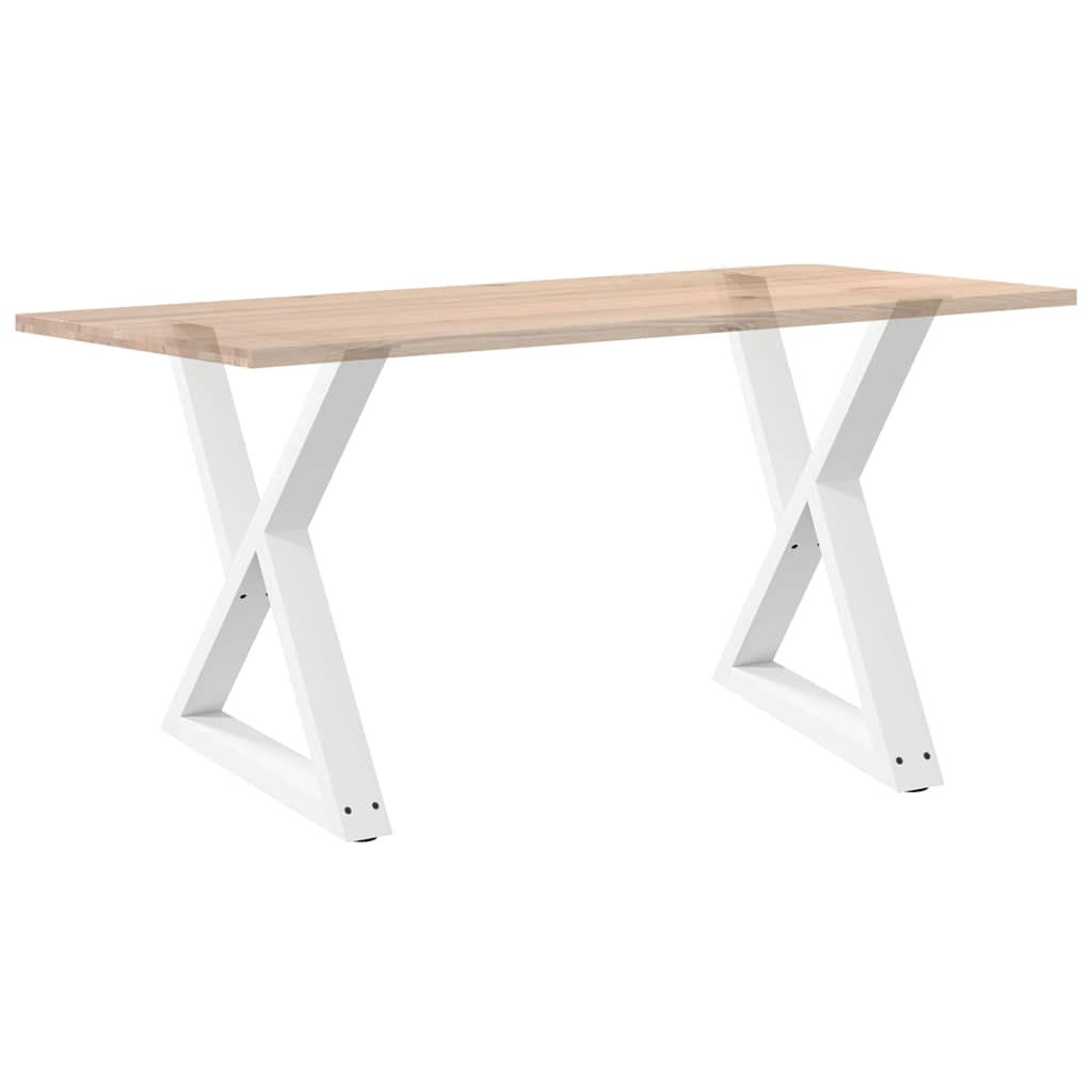 Pieds de table à manger 2 pièces Blanc 70 x (72-73,3) cm Acier - XIOS