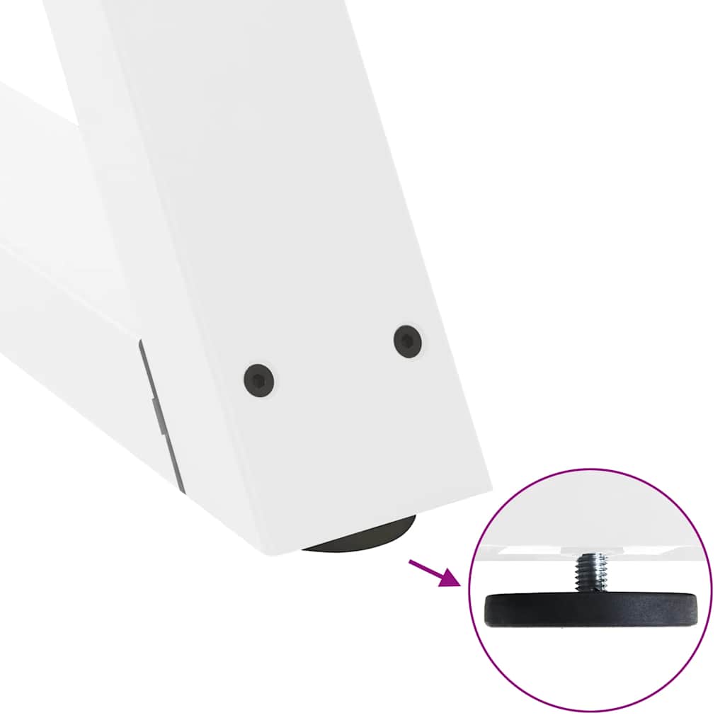 Pieds de table à manger 2 pièces Blanc 70 x (72-73,3) cm Acier - XIOS