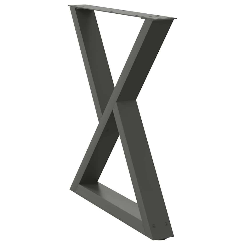 Pieds de table à manger 2 pièces Anthracite 70 x (72-73,3) cm Acier - XIOS