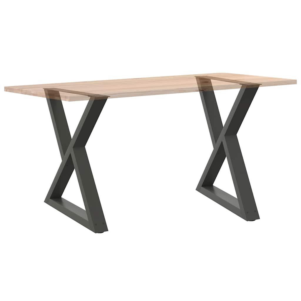Pieds de table à manger 2 pièces Anthracite 70 x (72-73,3) cm Acier - XIOS