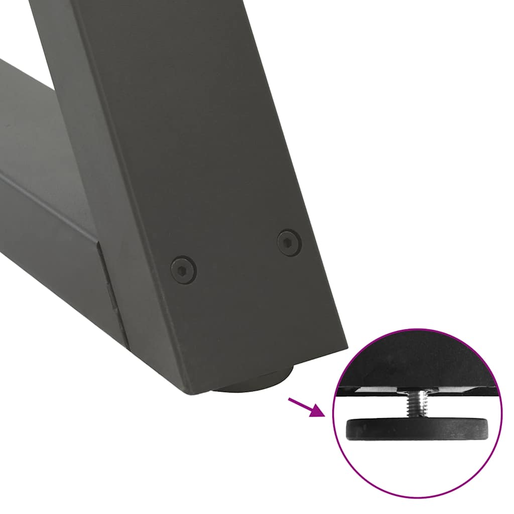 Pieds de table à manger 2 pièces Anthracite 70 x (72-73,3) cm Acier - XIOS