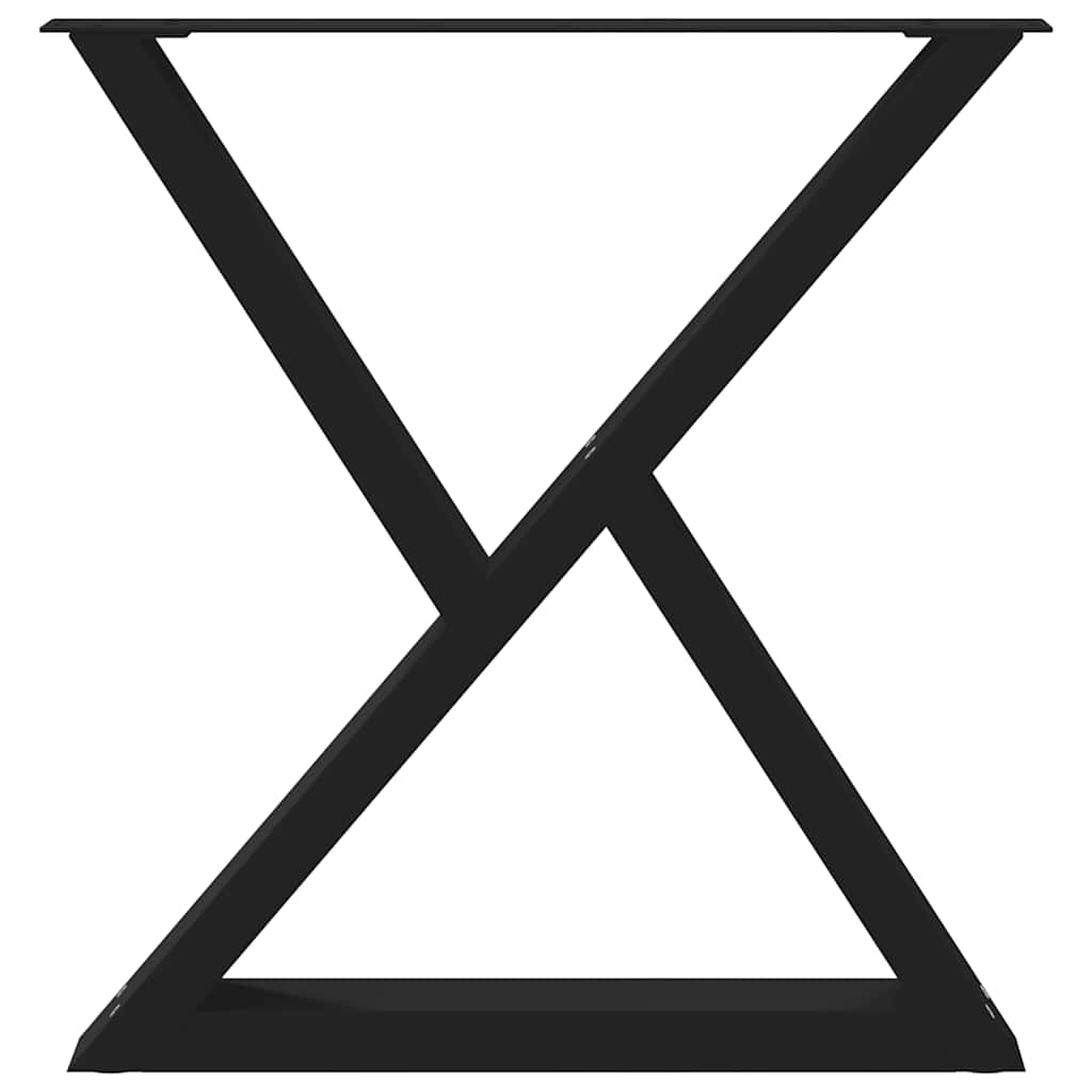 Pieds de table à manger 2 pièces Noir 80 x (72-73,3) cm Acier - XIOS
