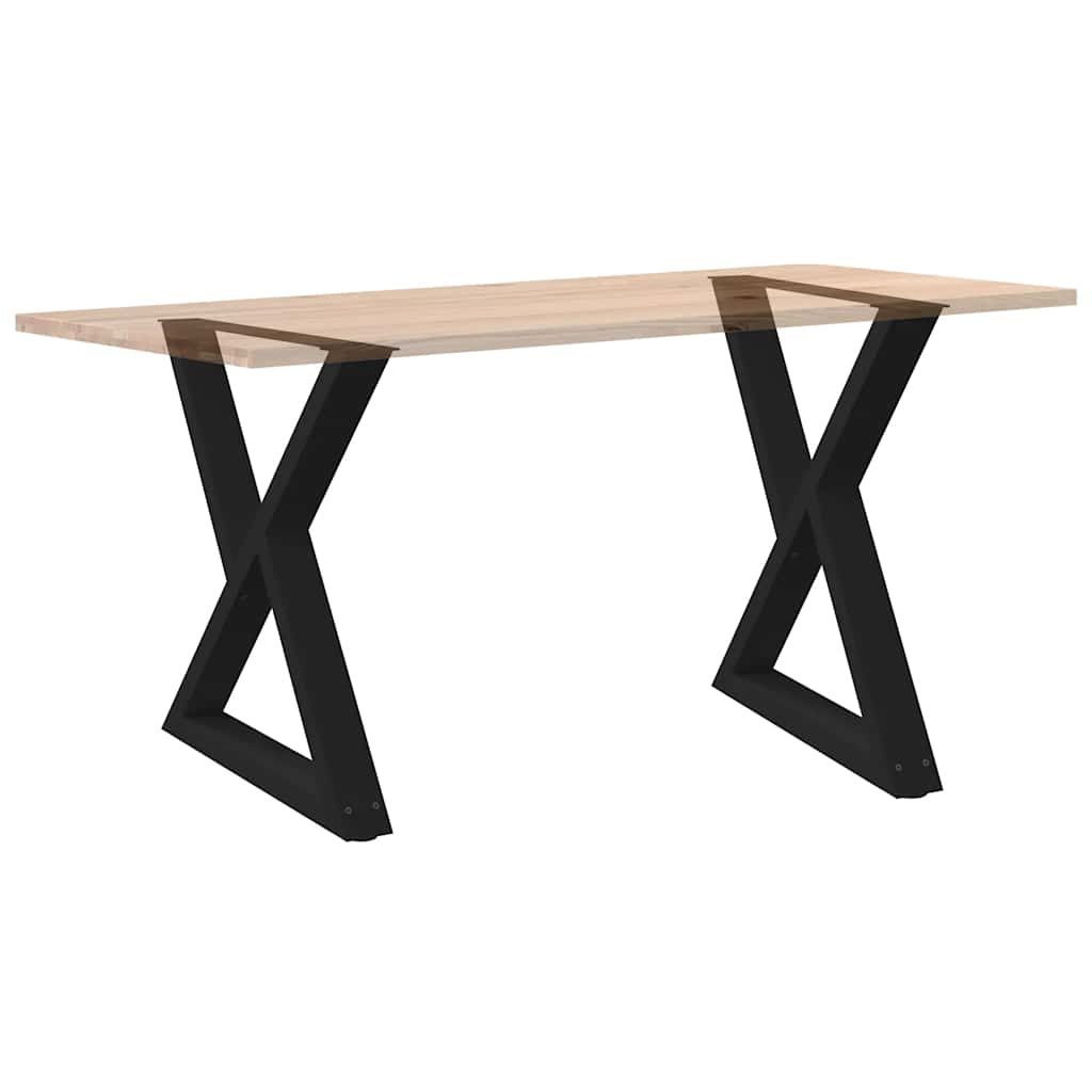 Pieds de table à manger 2 pièces Noir 80 x (72-73,3) cm Acier - XIOS