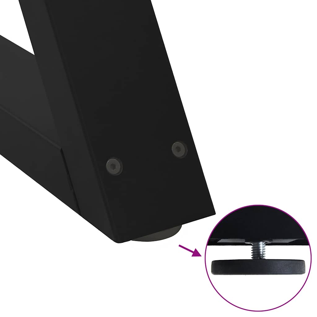 Pieds de table à manger 2 pièces Noir 80 x (72-73,3) cm Acier - XIOS