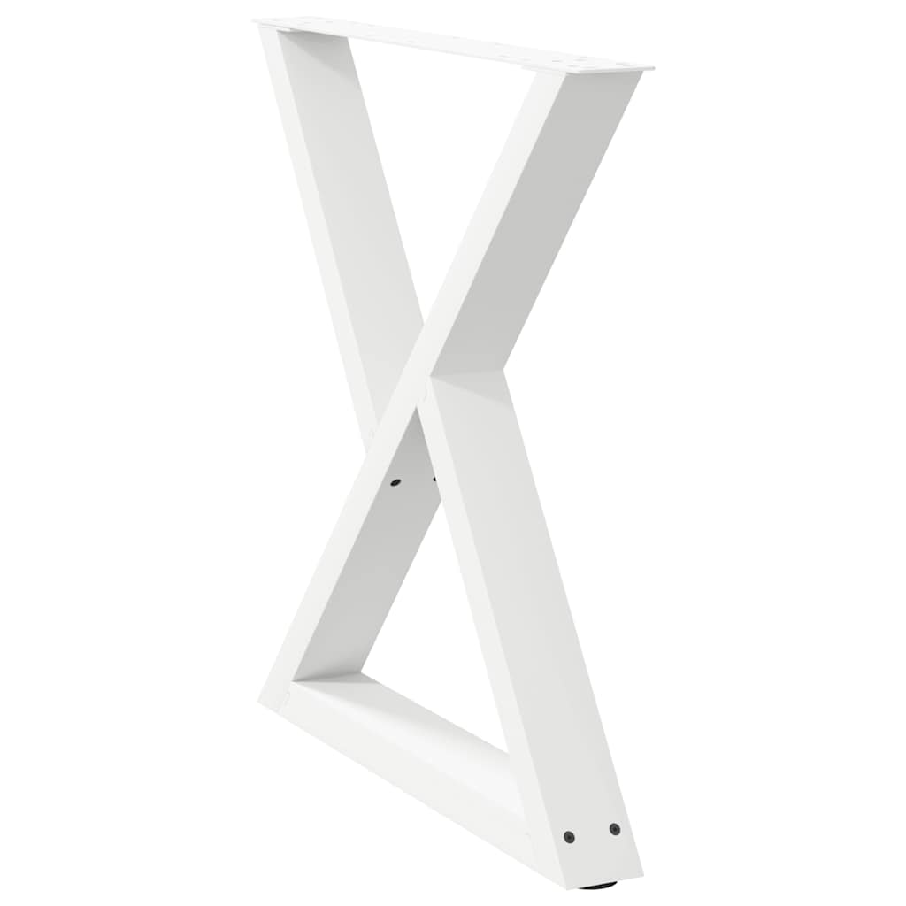 Pieds de table à manger 2 pièces Blanc 80 x (72-73,3) cm Acier - XIOS