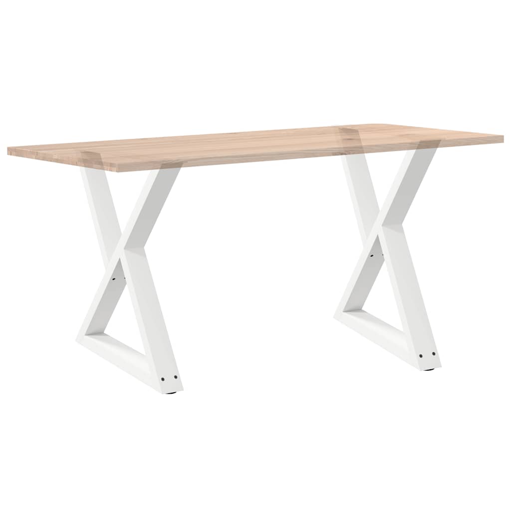 Pieds de table à manger 2 pièces Blanc 80 x (72-73,3) cm Acier - XIOS