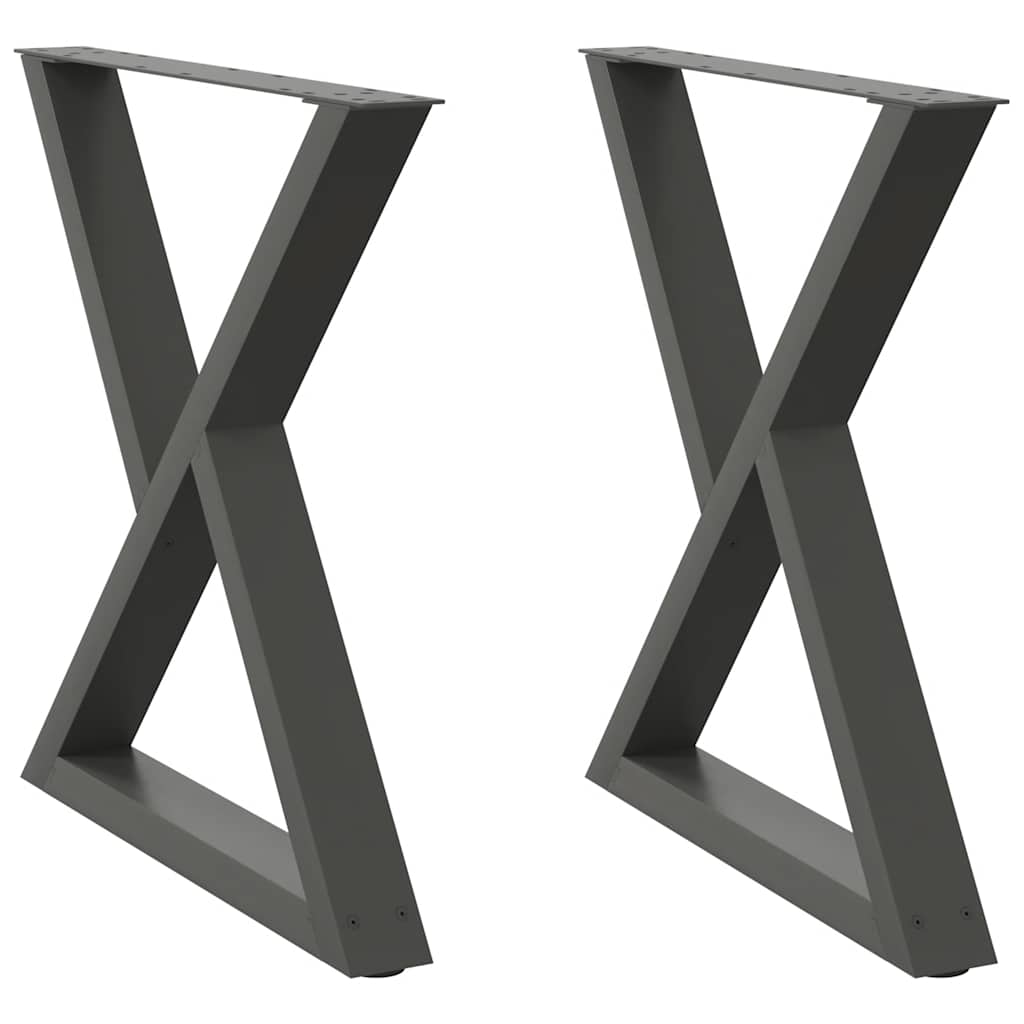 Pieds de table à manger 2 pièces Anthracite 80 x (72-73,3) cm Acier - XIOS
