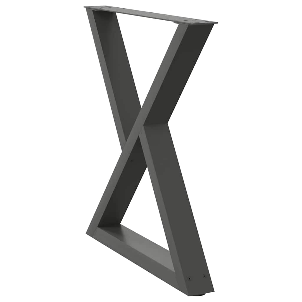 Pieds de table à manger 2 pièces Anthracite 80 x (72-73,3) cm Acier - XIOS