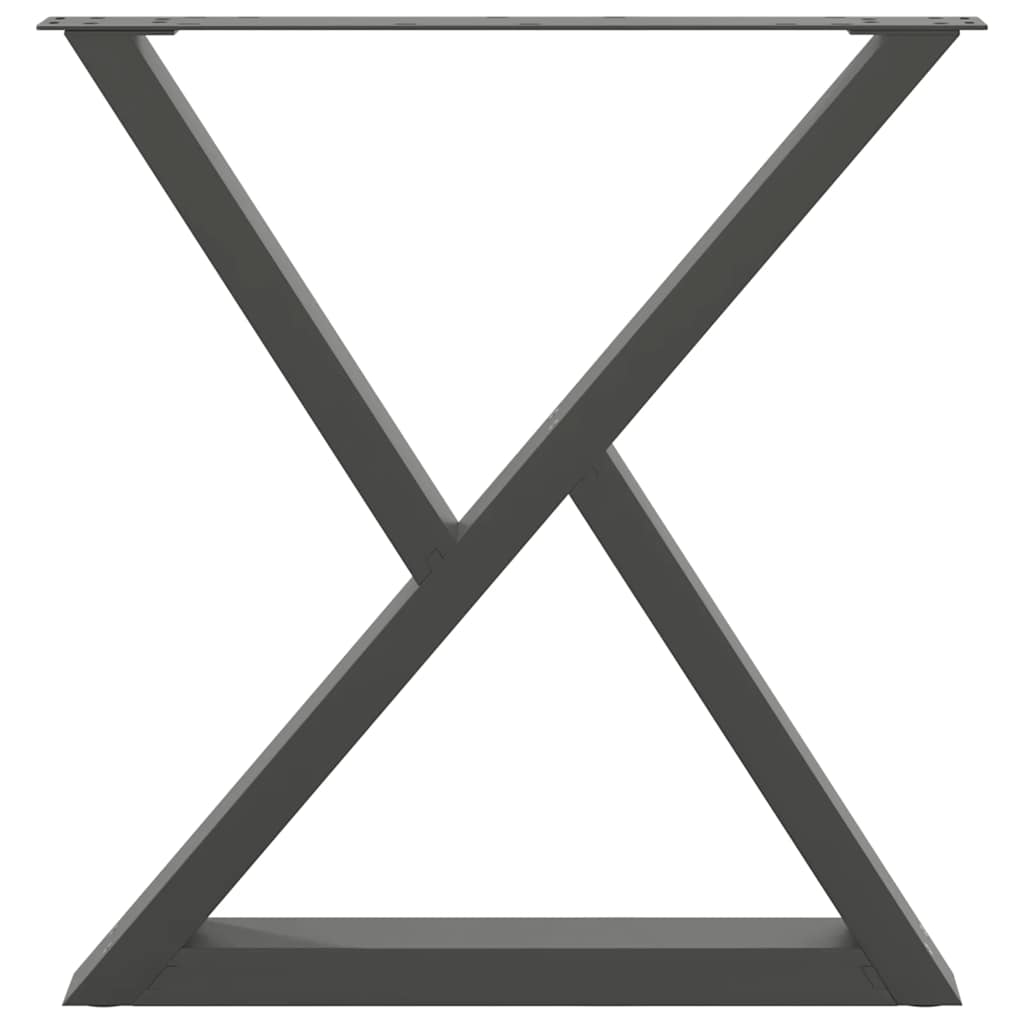 Pieds de table à manger 2 pièces Anthracite 80 x (72-73,3) cm Acier - XIOS