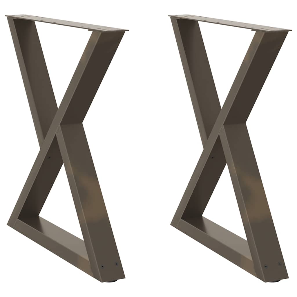 Pieds de table à manger 2 pièces Acier naturel 80 x (72-73,3) cm Acier - XIOS