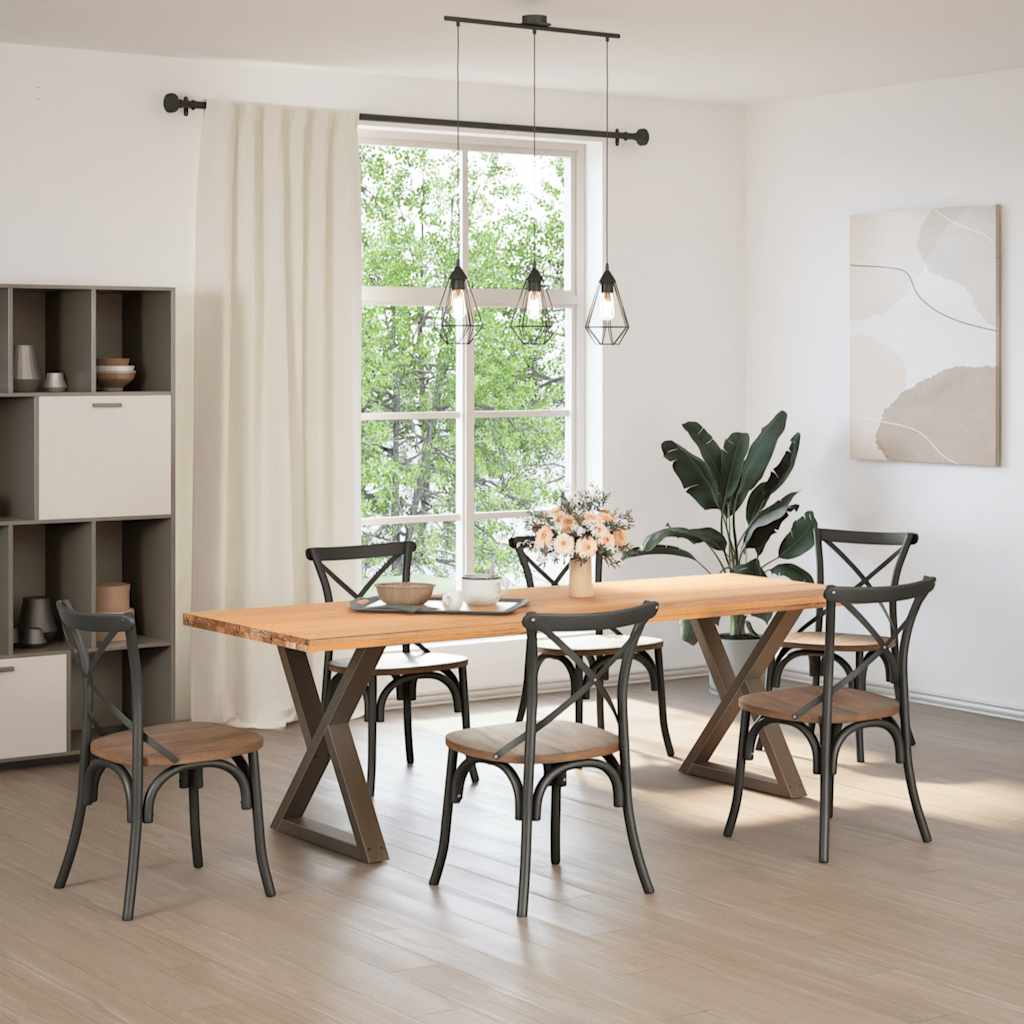 Pieds de table à manger 2 pièces Acier naturel 80 x (72-73,3) cm Acier - XIOS