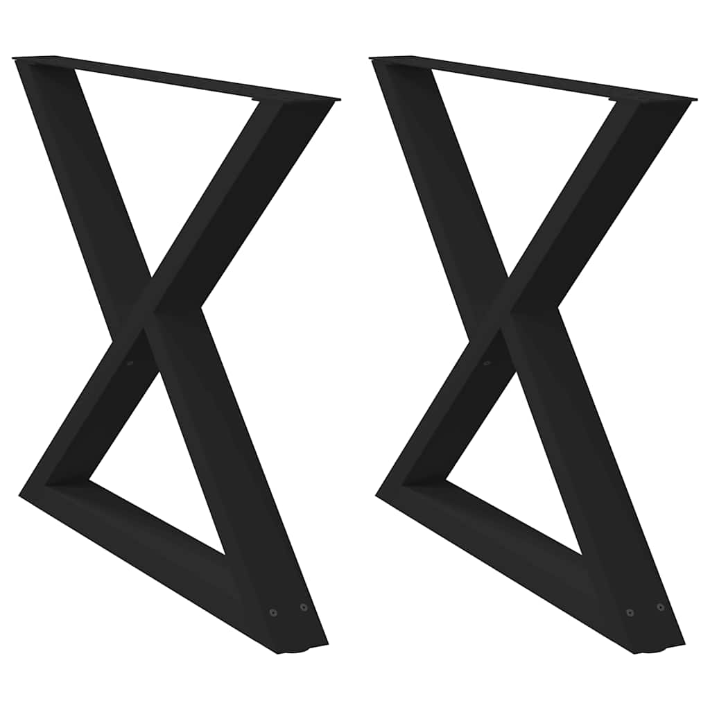 Pieds de table à manger 2 pièces Noir 90 x (72-73,3) cm Acier - XIOS