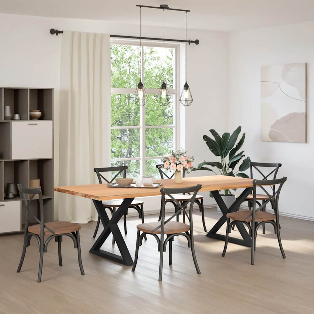 Pieds de table à manger 2 pièces Noir 90 x (72-73,3) cm Acier - XIOS