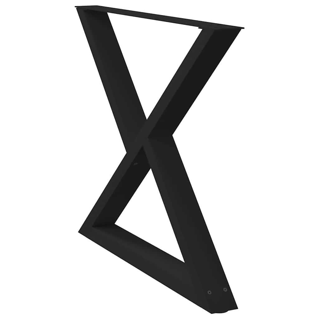 Pieds de table à manger 2 pièces Noir 90 x (72-73,3) cm Acier - XIOS