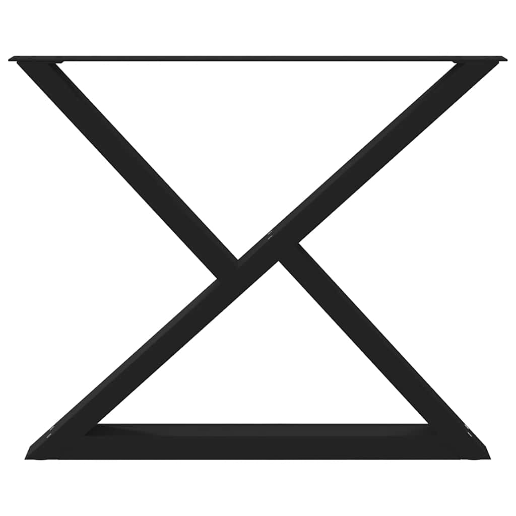 Pieds de table à manger 2 pièces Noir 90 x (72-73,3) cm Acier - XIOS