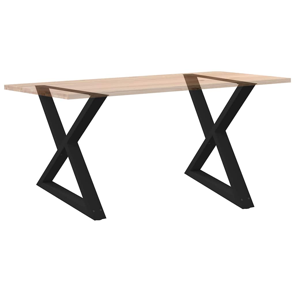 Pieds de table à manger 2 pièces Noir 90 x (72-73,3) cm Acier - XIOS