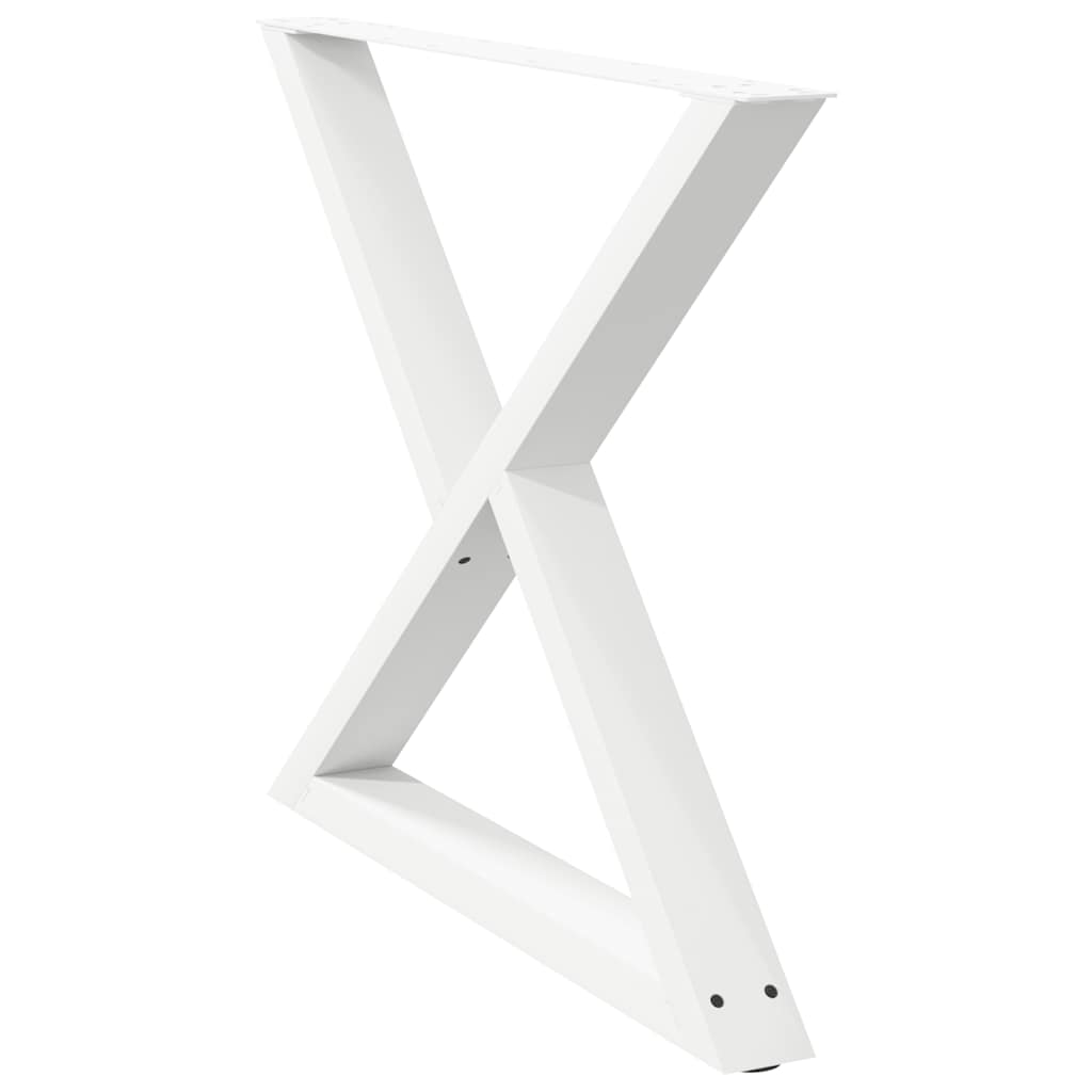 Pieds de table à manger 2 pièces Blanc 90 x (72-73,3) cm Acier - XIOS
