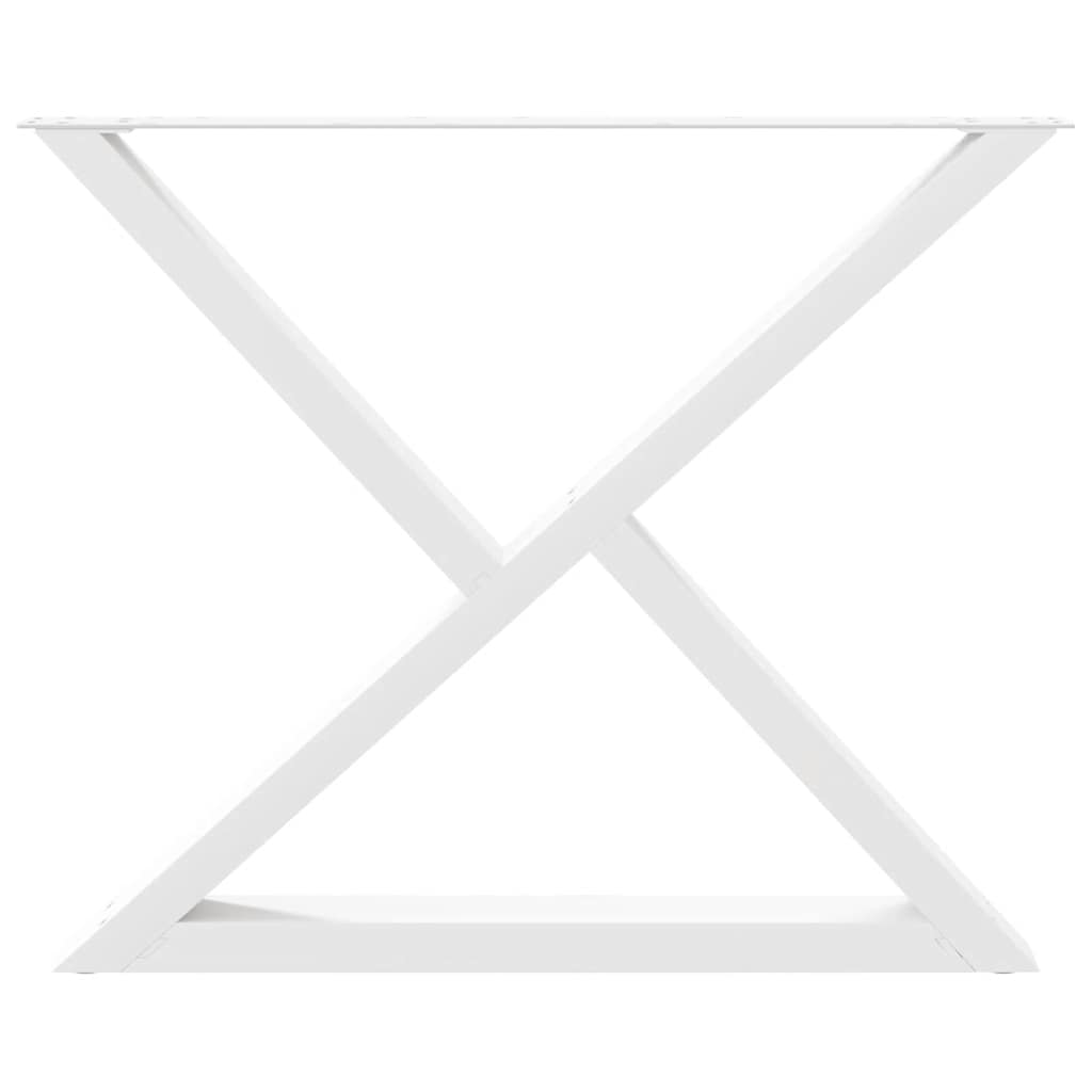 Pieds de table à manger 2 pièces Blanc 90 x (72-73,3) cm Acier - XIOS
