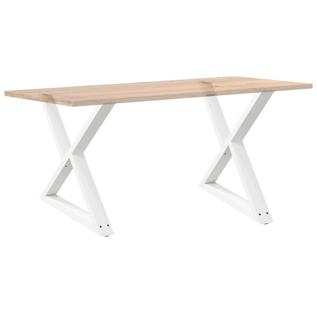 Pieds de table à manger 2 pièces Blanc 90 x (72-73,3) cm Acier - XIOS