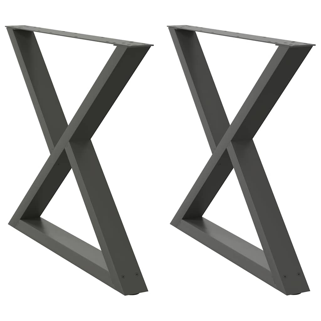Pieds de table à manger 2 pièces Anthracite 90 x (72-73,3) cm Acier - XIOS