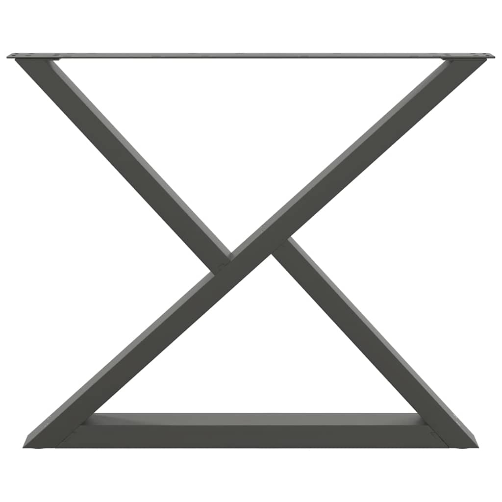 Pieds de table à manger 2 pièces Anthracite 90 x (72-73,3) cm Acier - XIOS