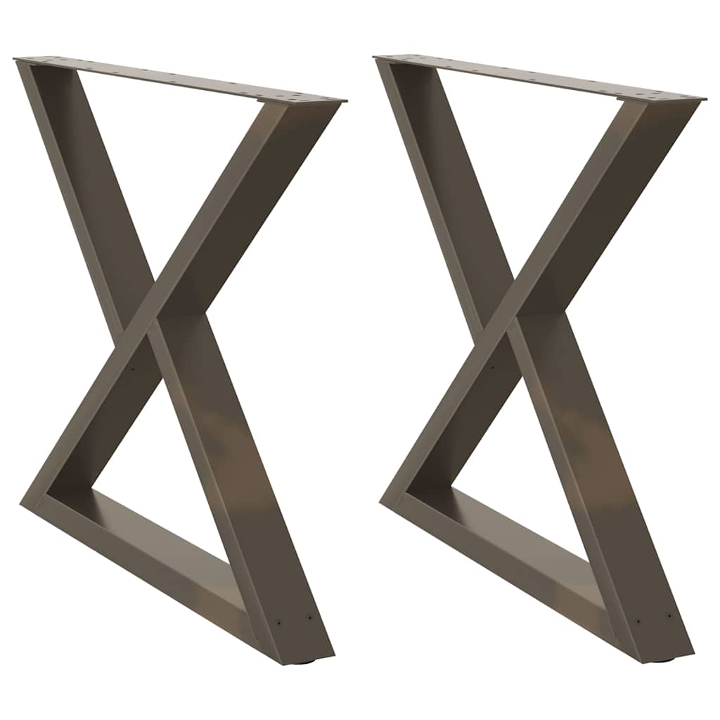 Pieds de table à manger 2 pièces Acier naturel 90 x (72-73,3) cm Acier - XIOS