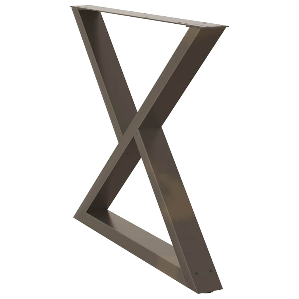 Pieds de table à manger 2 pièces Acier naturel 90 x (72-73,3) cm Acier - XIOS