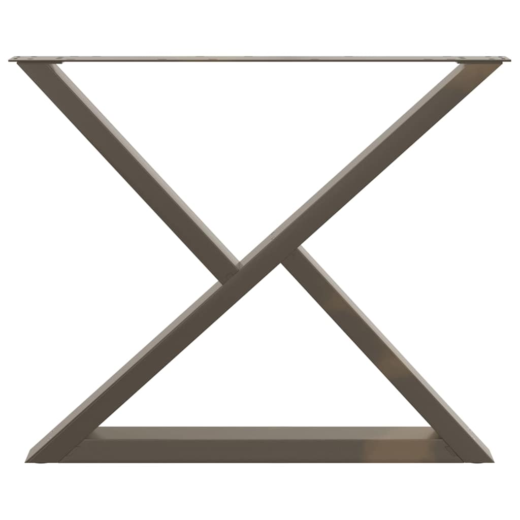 Pieds de table à manger 2 pièces Acier naturel 90 x (72-73,3) cm Acier - XIOS