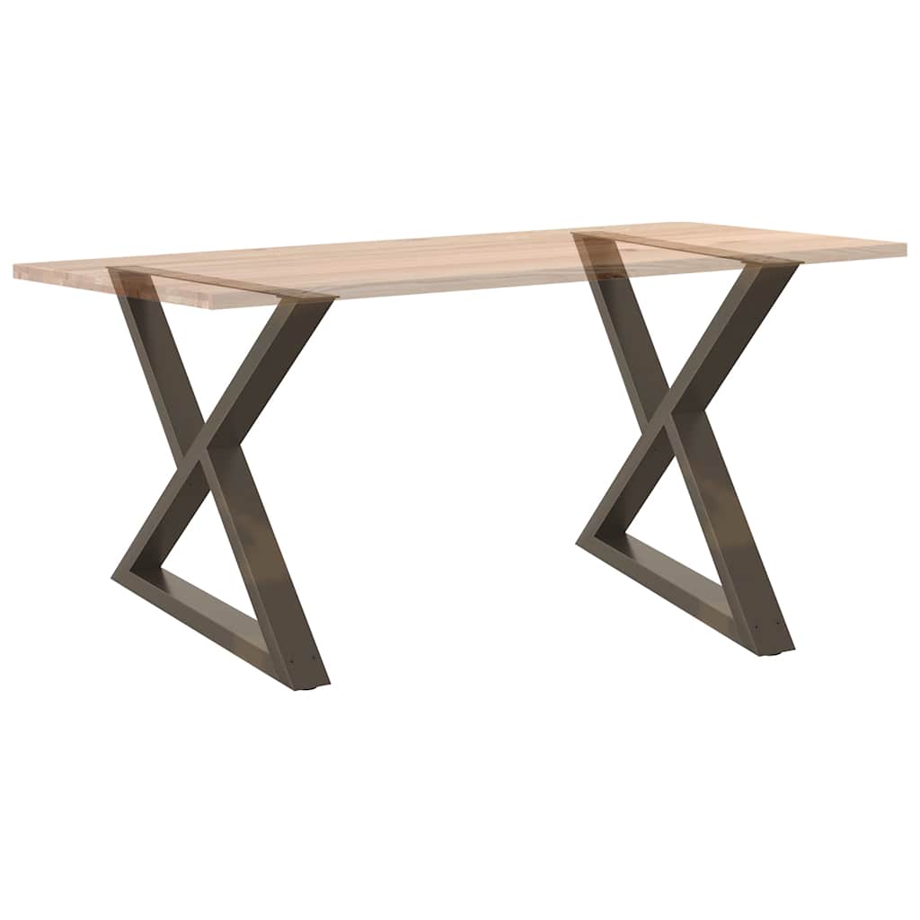 Pieds de table à manger 2 pièces Acier naturel 90 x (72-73,3) cm Acier - XIOS