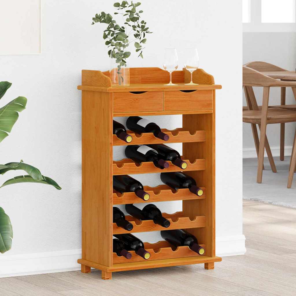 Étagère à vin Marron 90 x 60 x 30 cm Bois massif en pin - XIOS