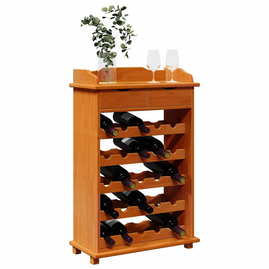 Étagère à vin Marron 90 x 60 x 30 cm Bois massif en pin - XIOS