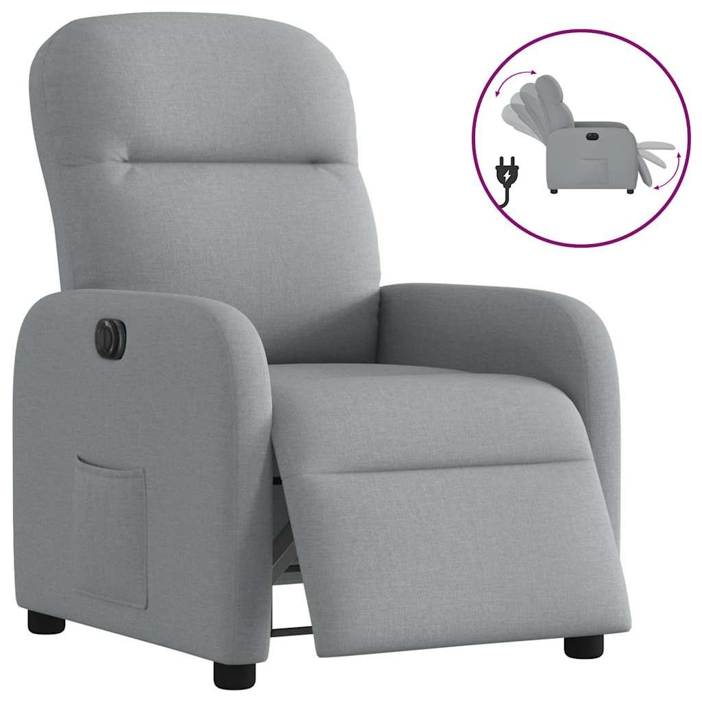 Fauteuil inclinable électrique Gris clair Tissu - XIOS