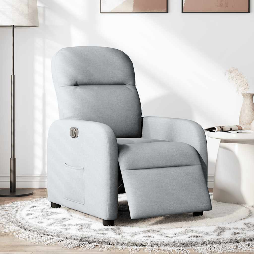 Fauteuil inclinable électrique Gris clair Tissu - XIOS