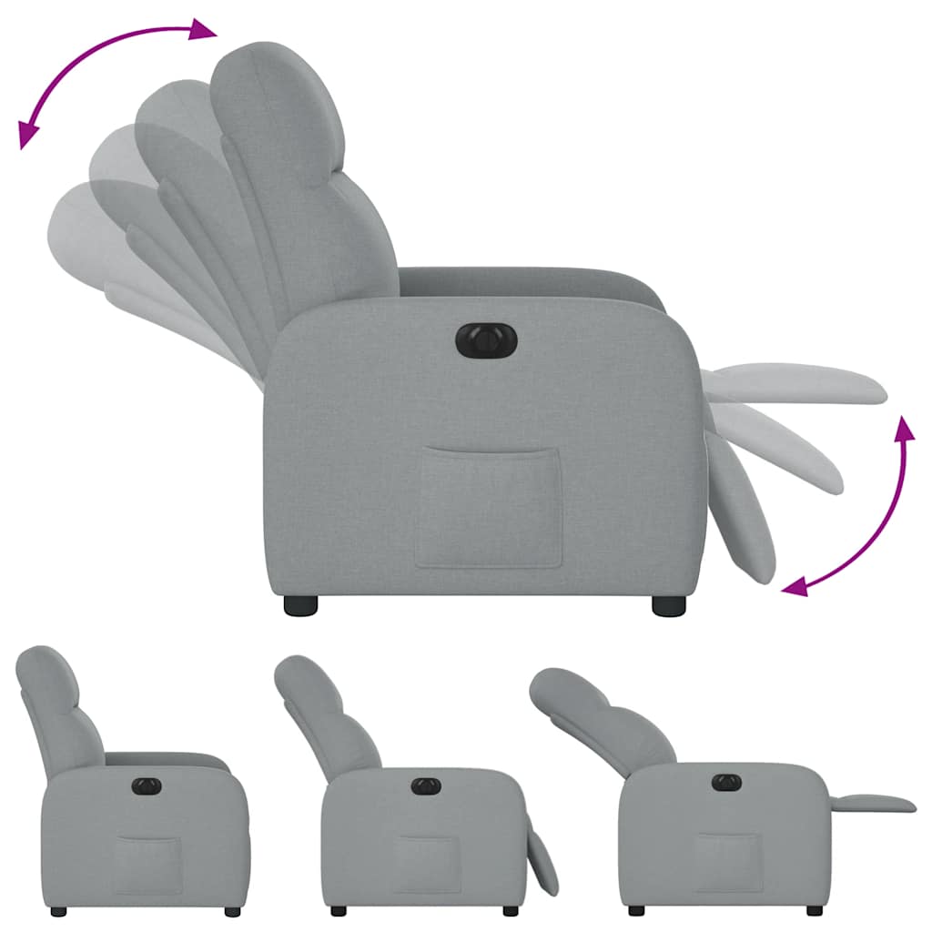 Fauteuil inclinable électrique Gris clair Tissu - XIOS