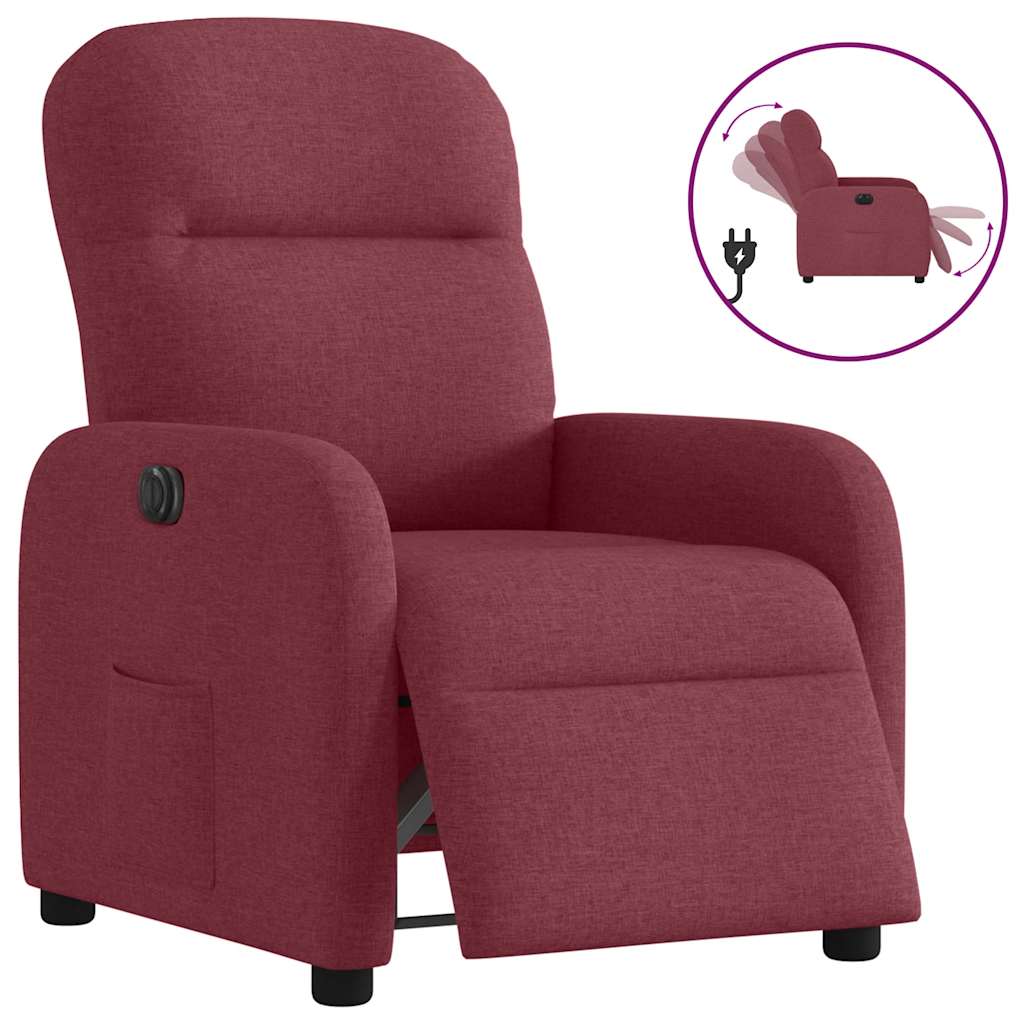 Fauteuil inclinable électrique Rouge bordeaux Tissu - XIOS