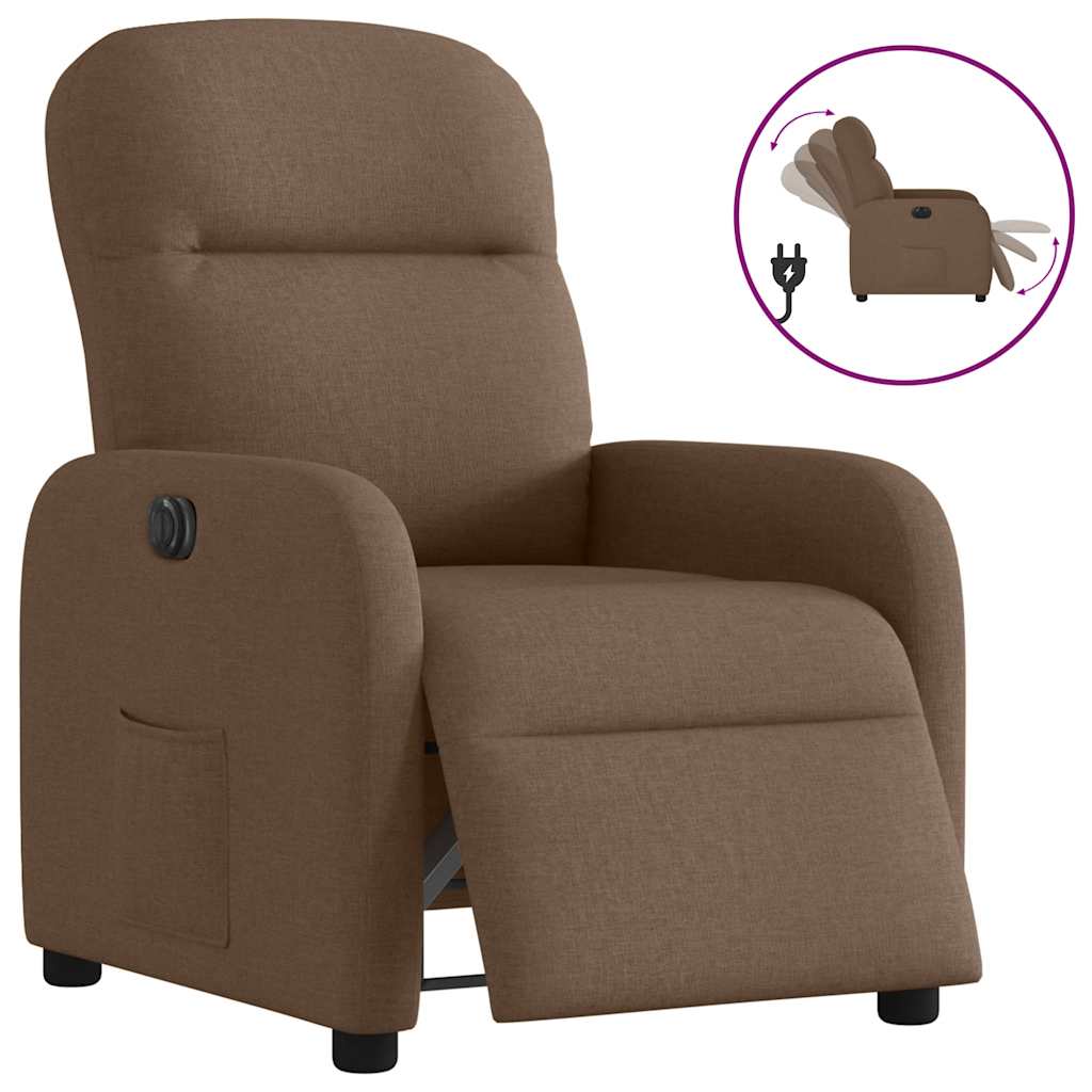 Fauteuil inclinable électrique Marron Tissu - XIOS