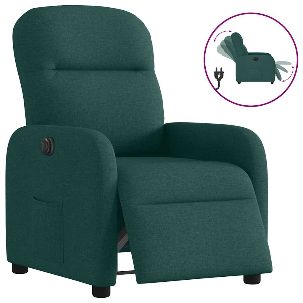 Fauteuil inclinable électrique Vert foncé Tissu - XIOS