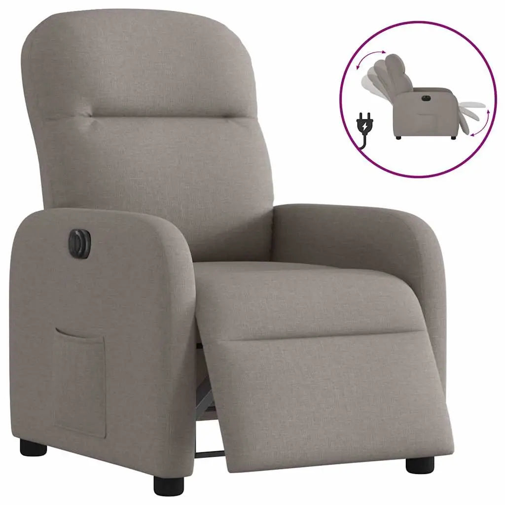 Fauteuil inclinable électrique Taupe Tissu - XIOS