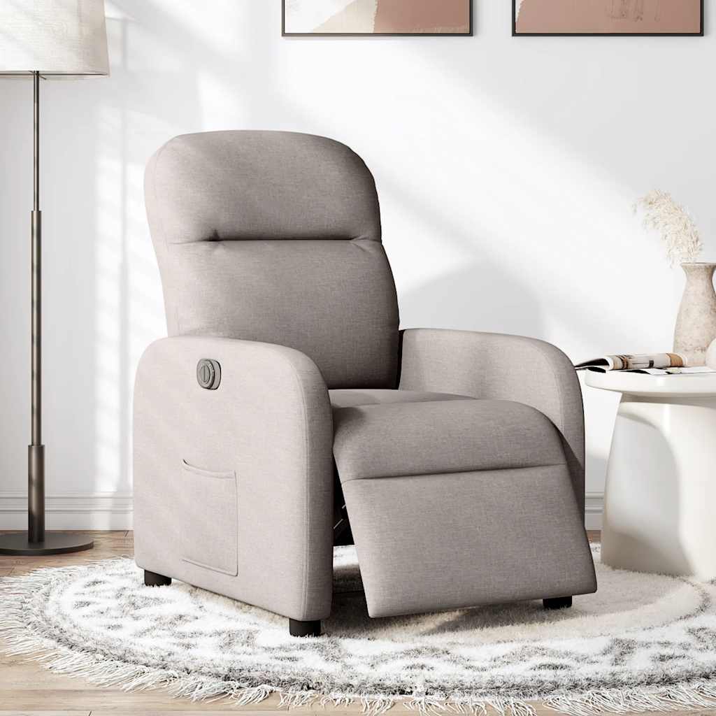 Fauteuil inclinable électrique Taupe Tissu - XIOS