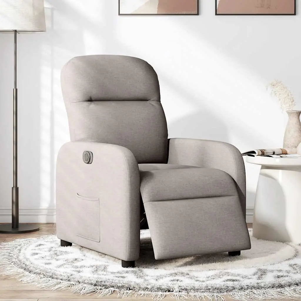 Fauteuil inclinable électrique Taupe Tissu - XIOS