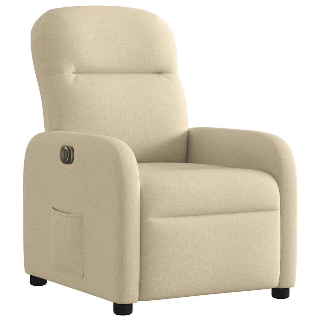 Fauteuil inclinable électrique Crème Tissu