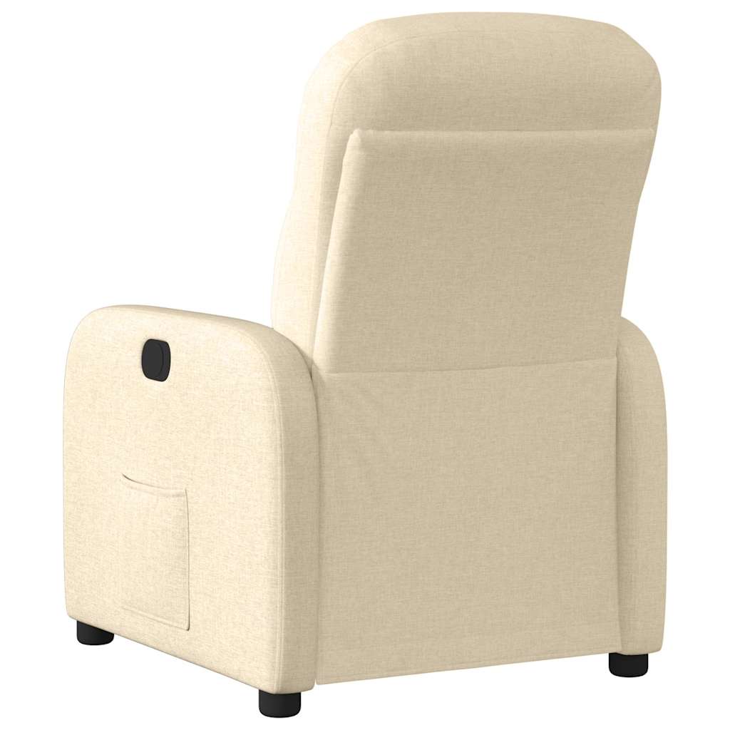 Fauteuil inclinable électrique Crème Tissu