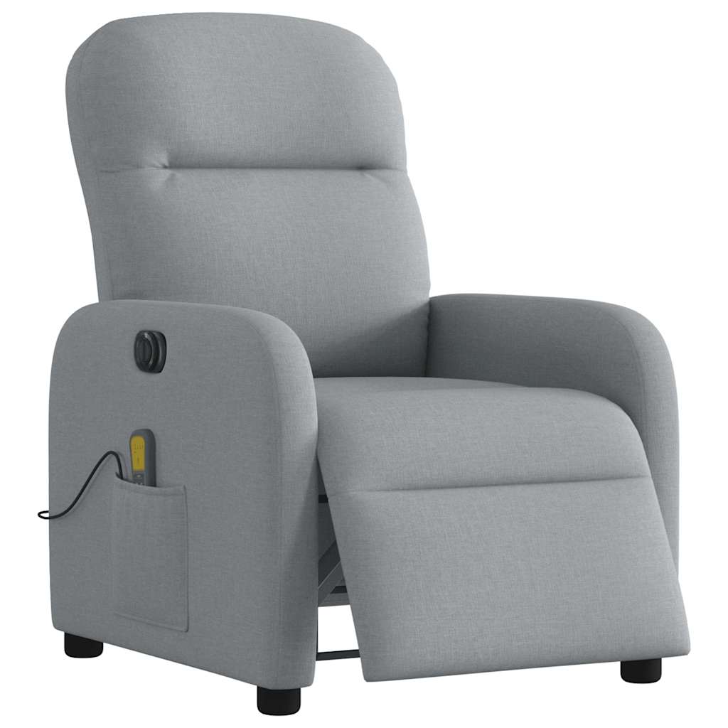 Fauteuil de massage inclinable électrique gris clair tissu - XIOS